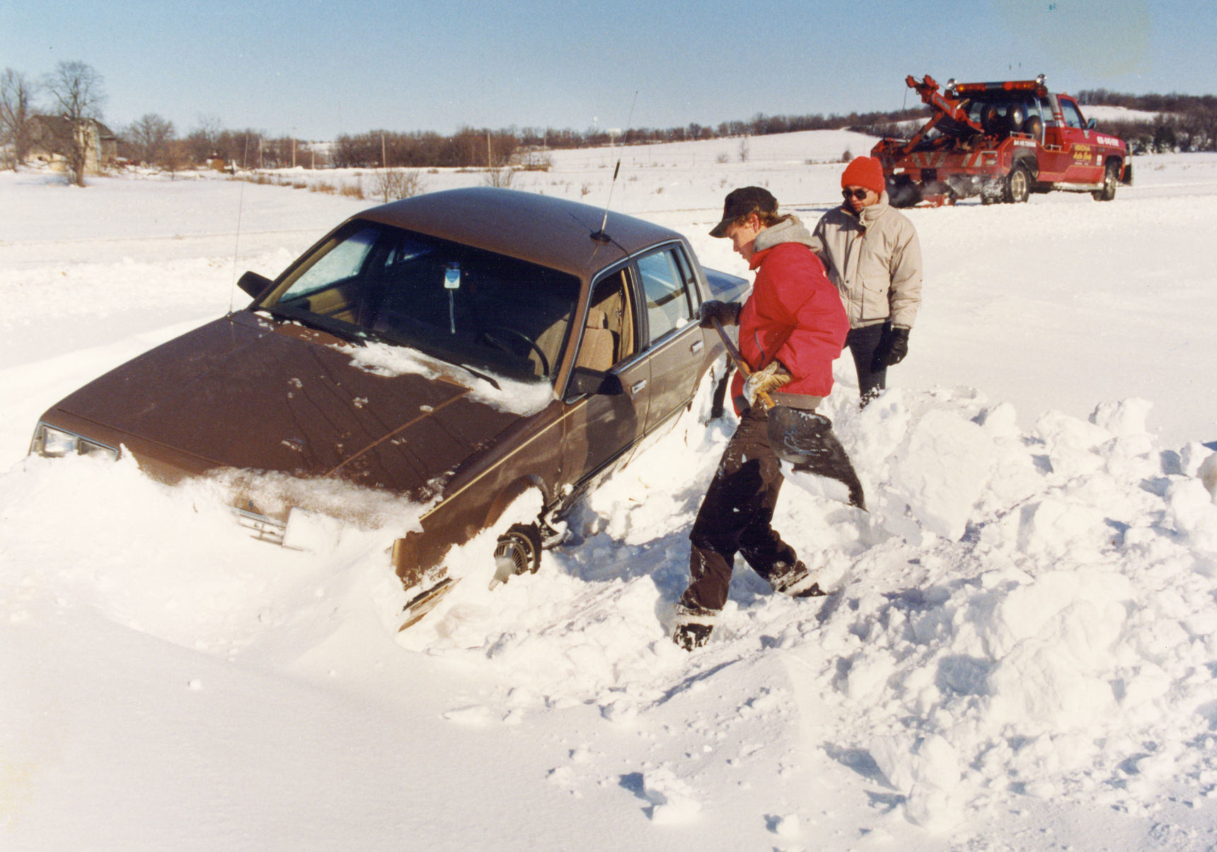 1990: Shoveling out car